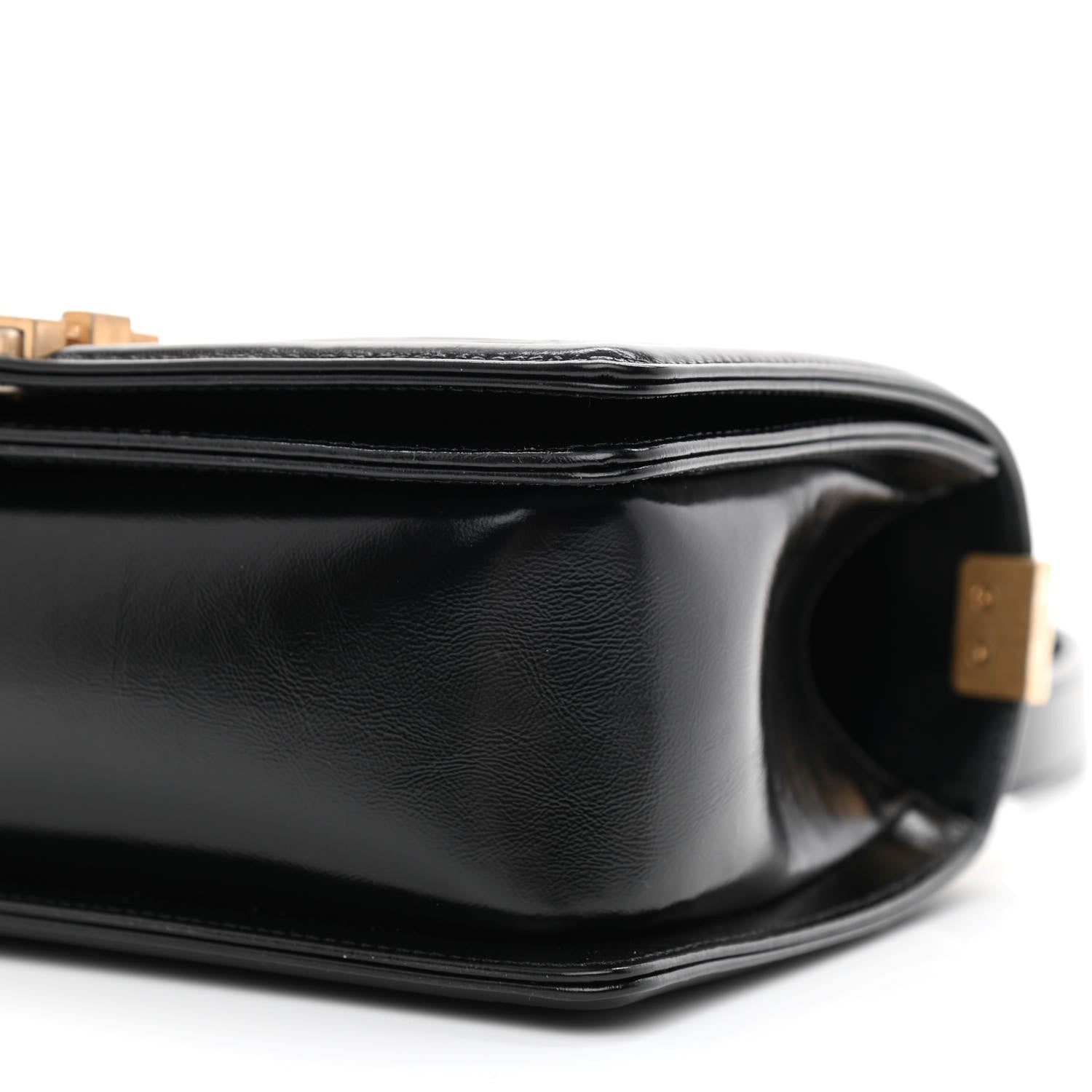 Chanel Metallic Glazed Calfskin Medium Boy Flap Black Gold 10 of 11