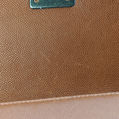 Chanel Caviar Quilted Medium Boy Flap Light Brown 9 of 9