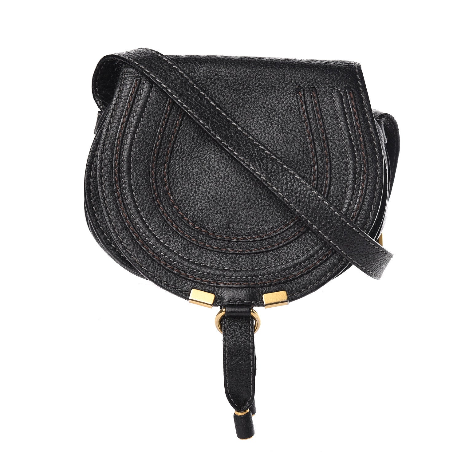 Chloe Calfskin Mini Marcie Round Crossbody Bag Black 1 of 11