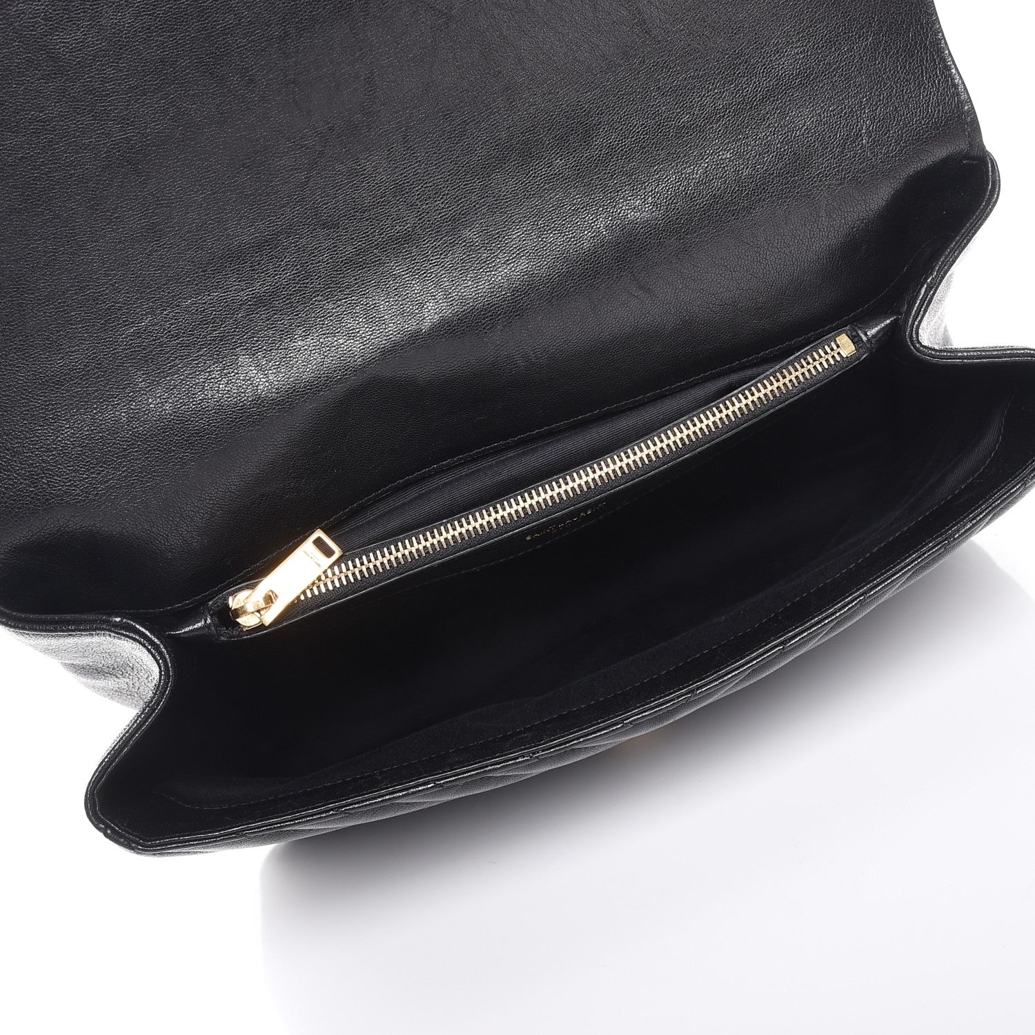 Saint Laurent Sheepskin Matelasse Chevron Monogram Large College Satchel Black 5 of 12