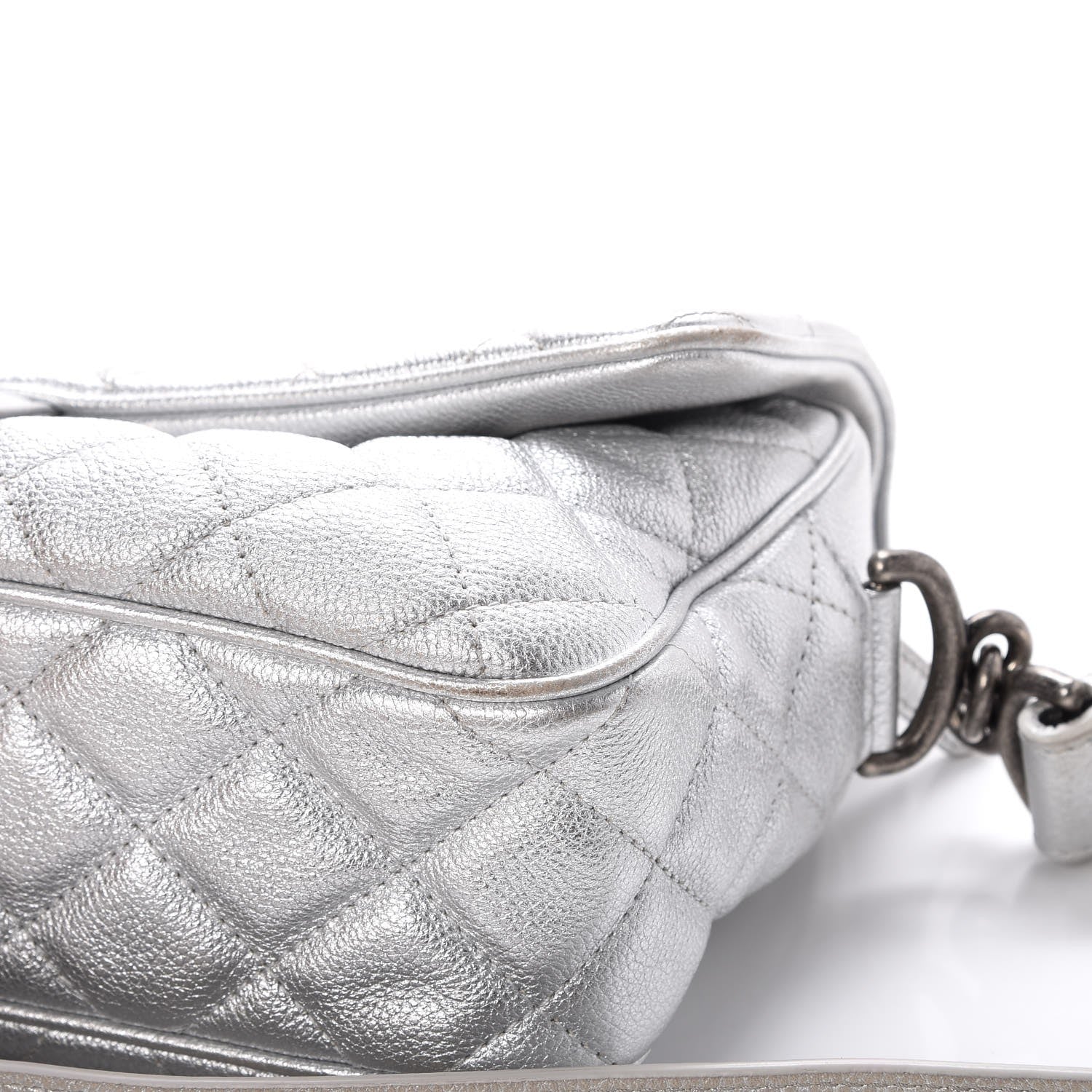 Chanel Metallic Calfskin Quilted Medium Casual Rock Flap Silver 11 of 15