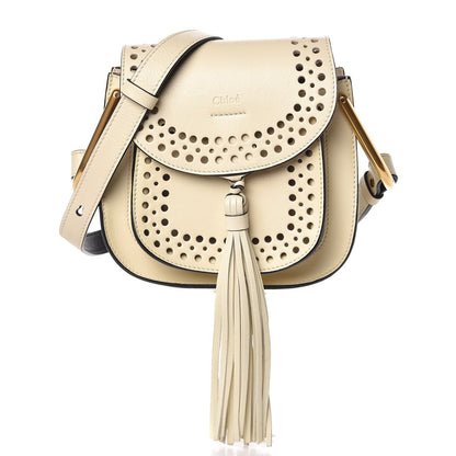 Chloe Calfskin Perforated Mini Hudson Shoulder Bag White 1 of 9
