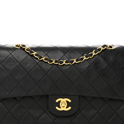 Chanel Lambskin Quilted Medium Double Flap Black 9 of 22