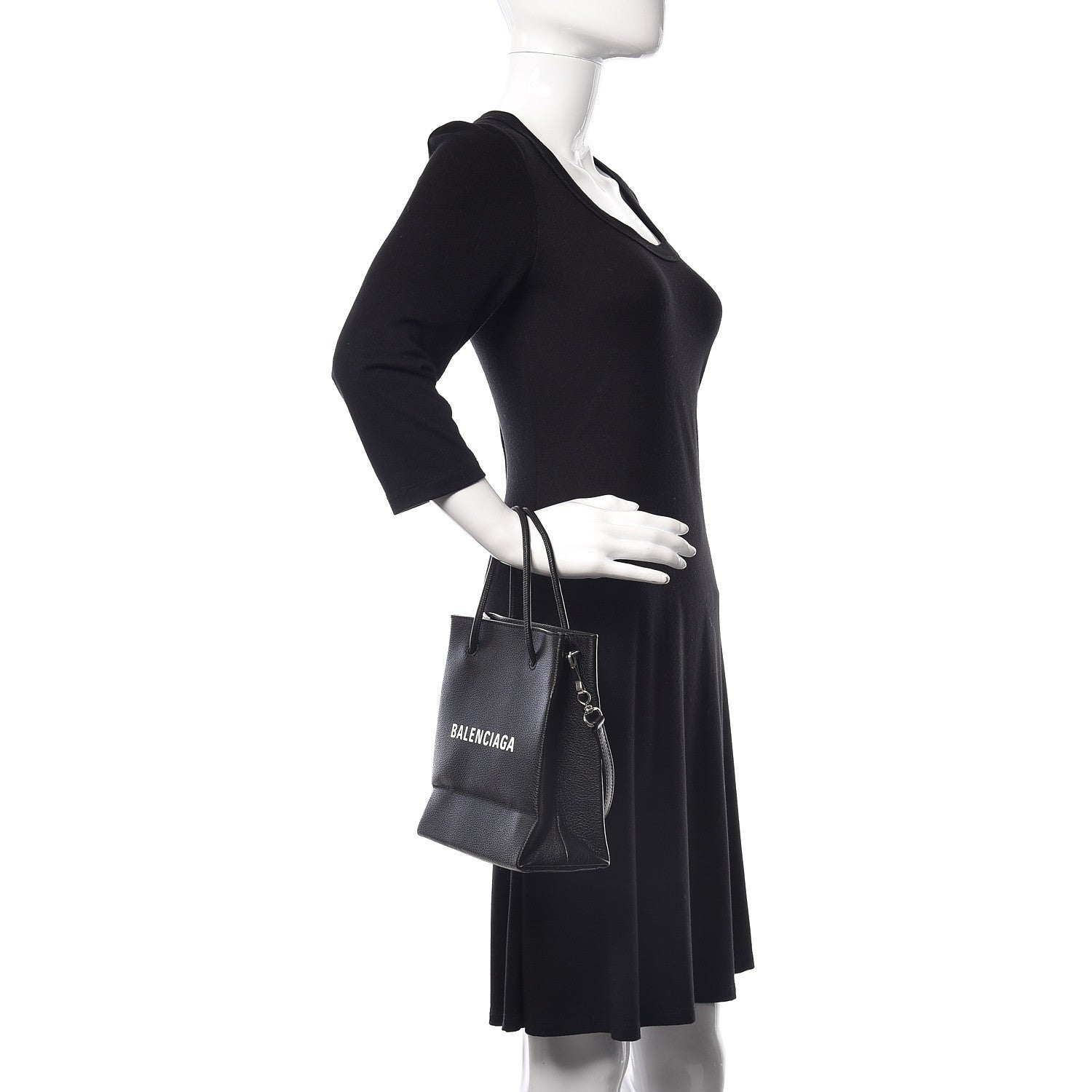 Balenciaga Calfskin Logo XXS Shopping Tote Black 3 of 10