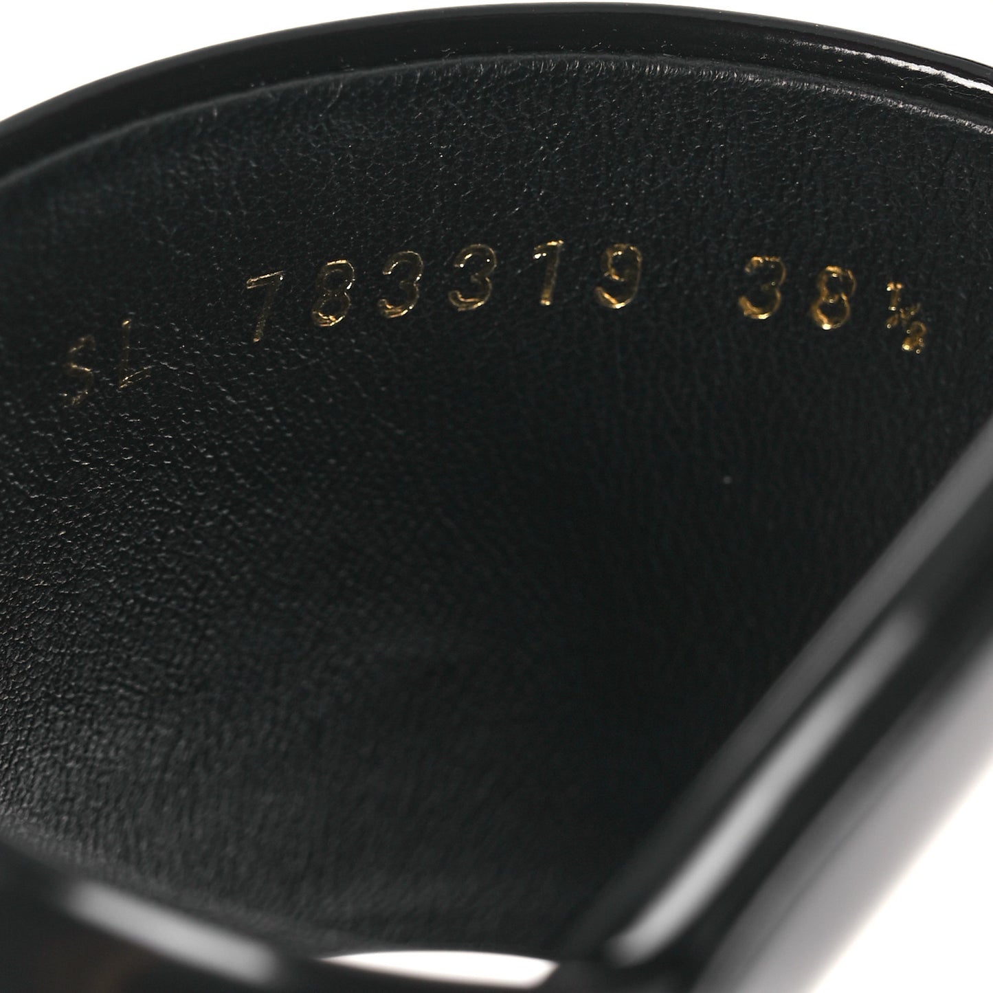 Patent Calfskin Carlyle Slide Sandals 38.5 Black