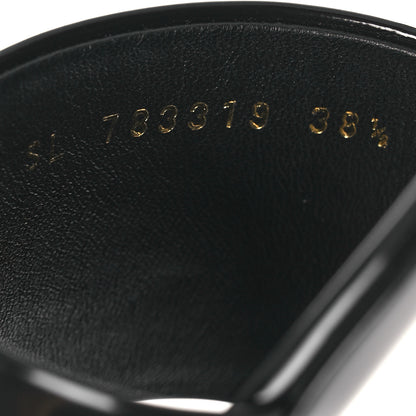 Saint Laurent Patent Calfskin Carlyle Slide Sandals 38.5 Black 10 of 11