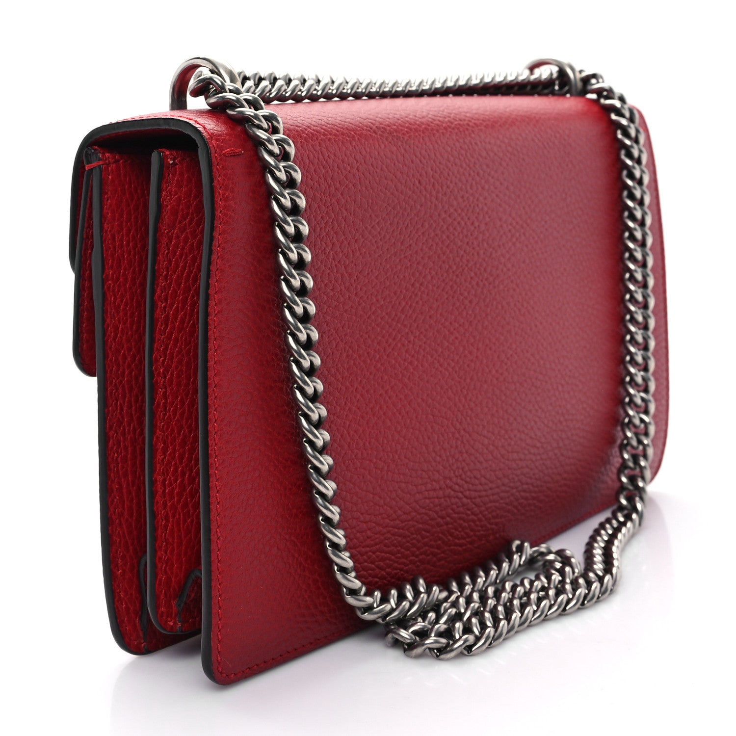 Gucci Dollar Calfskin Swarovski Crystal Small Dionysus Shoulder Bag Hibiscus Red 3 of 10