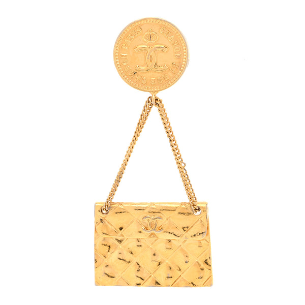 Chanel Metal CC Flap Bag Brooch Gold Gold 1867539 – FASHIONPHILE