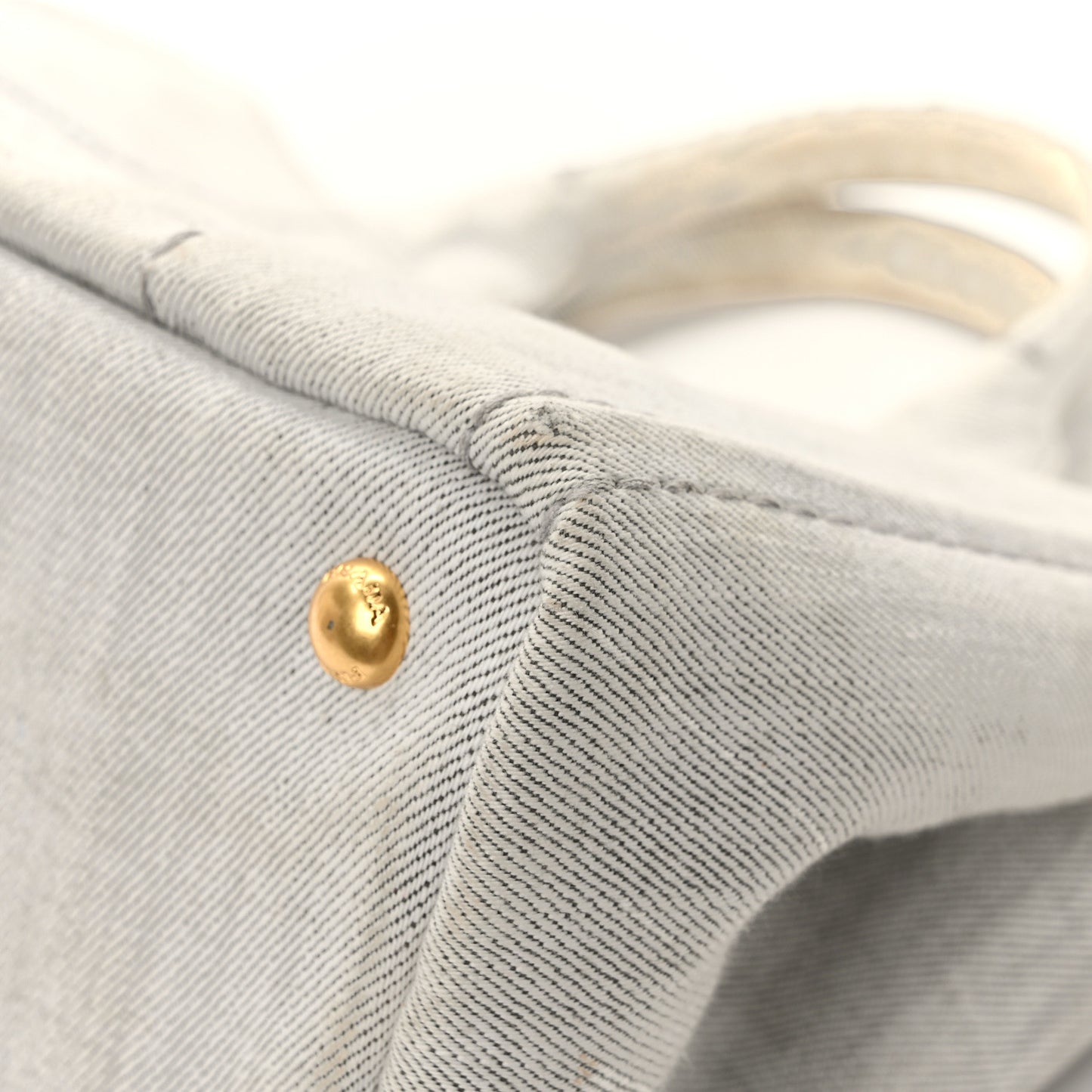 Denim Small Logo Tote Bianco