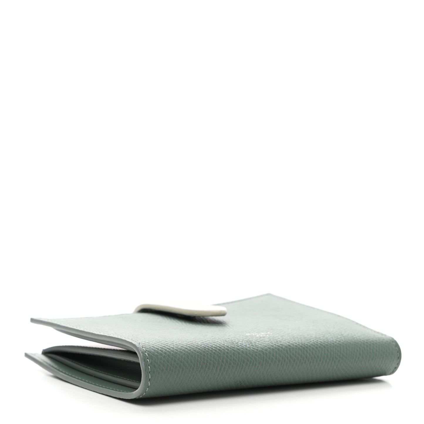 Grained Calfskin Medium Multifunction Strap Wallet Green