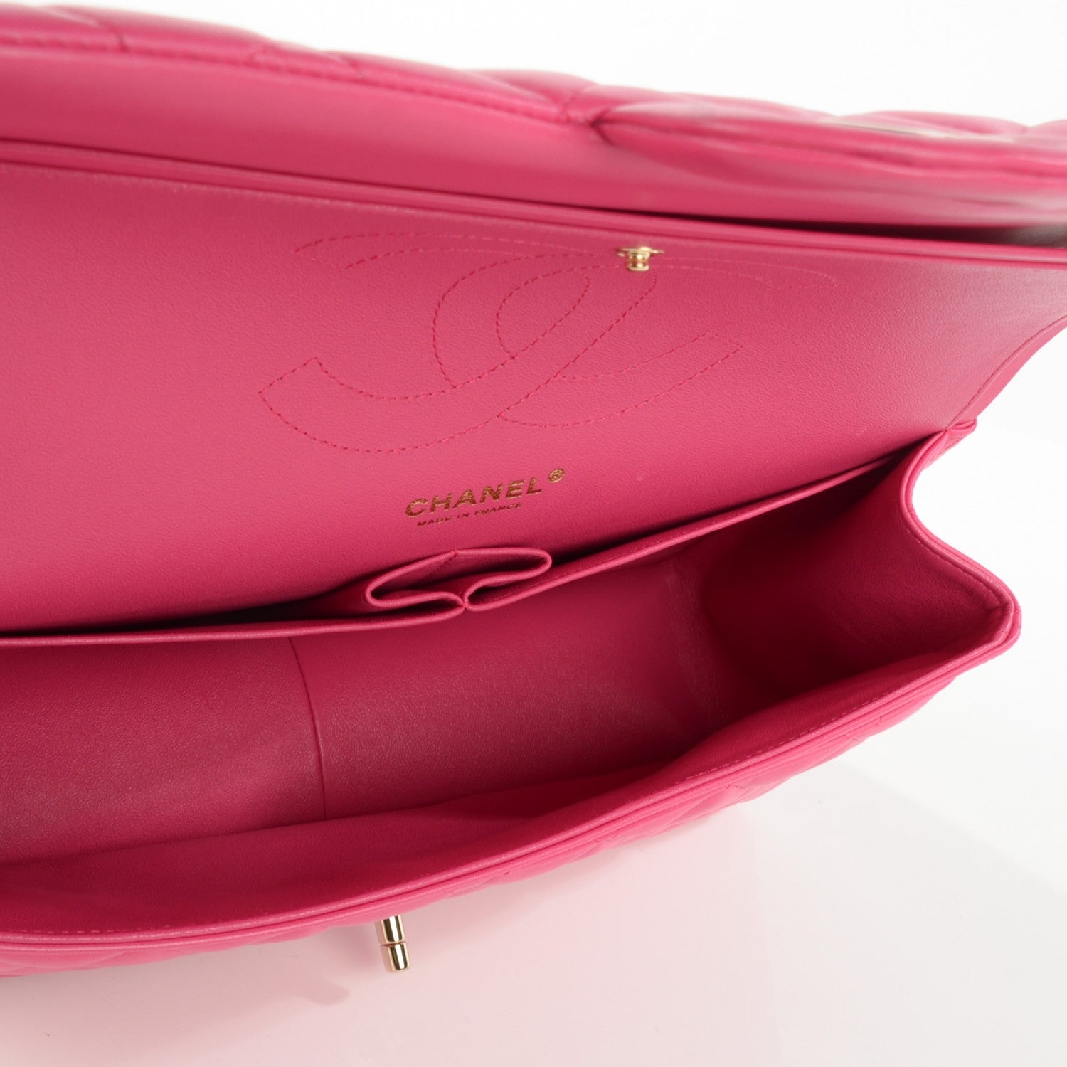 Chanel Lambskin Quilted Jumbo Double Flap Fuchsia 6 of 9