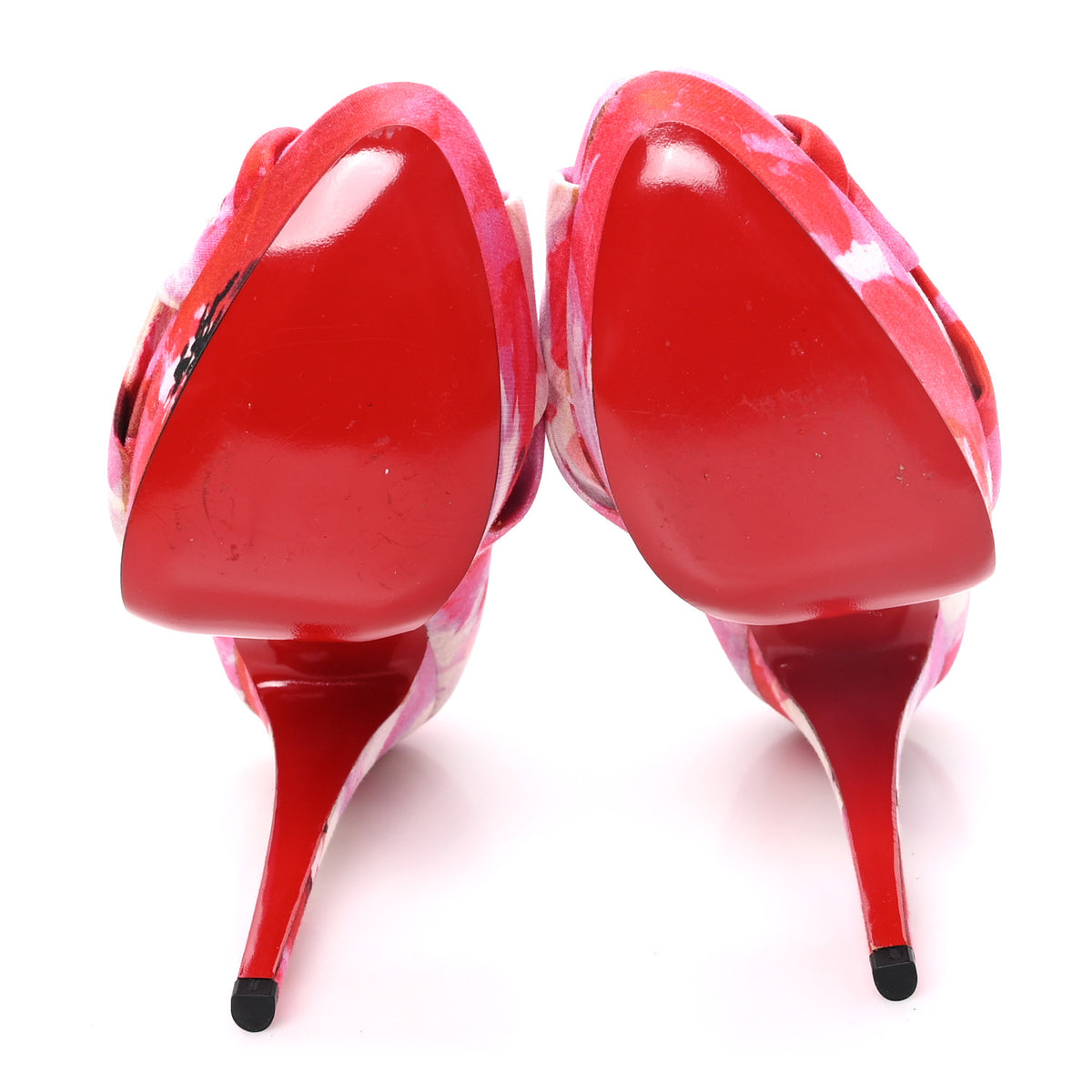 Christian Louboutin Fabric Volpi Popi Peep Toe 150 Platform Sandals 37.5 Pink 6 of 8