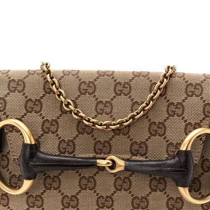 Gucci Monogram Horsebit Clutch Dark Brown 8 of 11