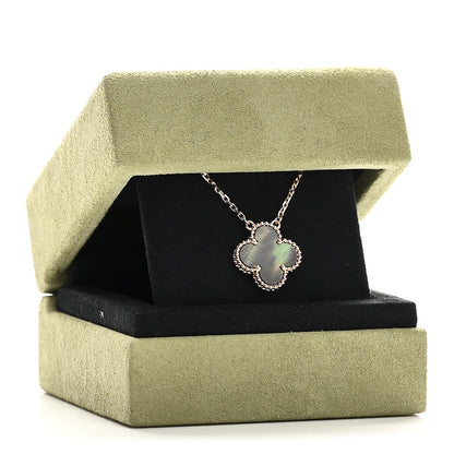Van Cleef & Arpels 18K Yellow Gold Mother of Pearl Sweet Alhambra Pendant Necklace 6 of 6
