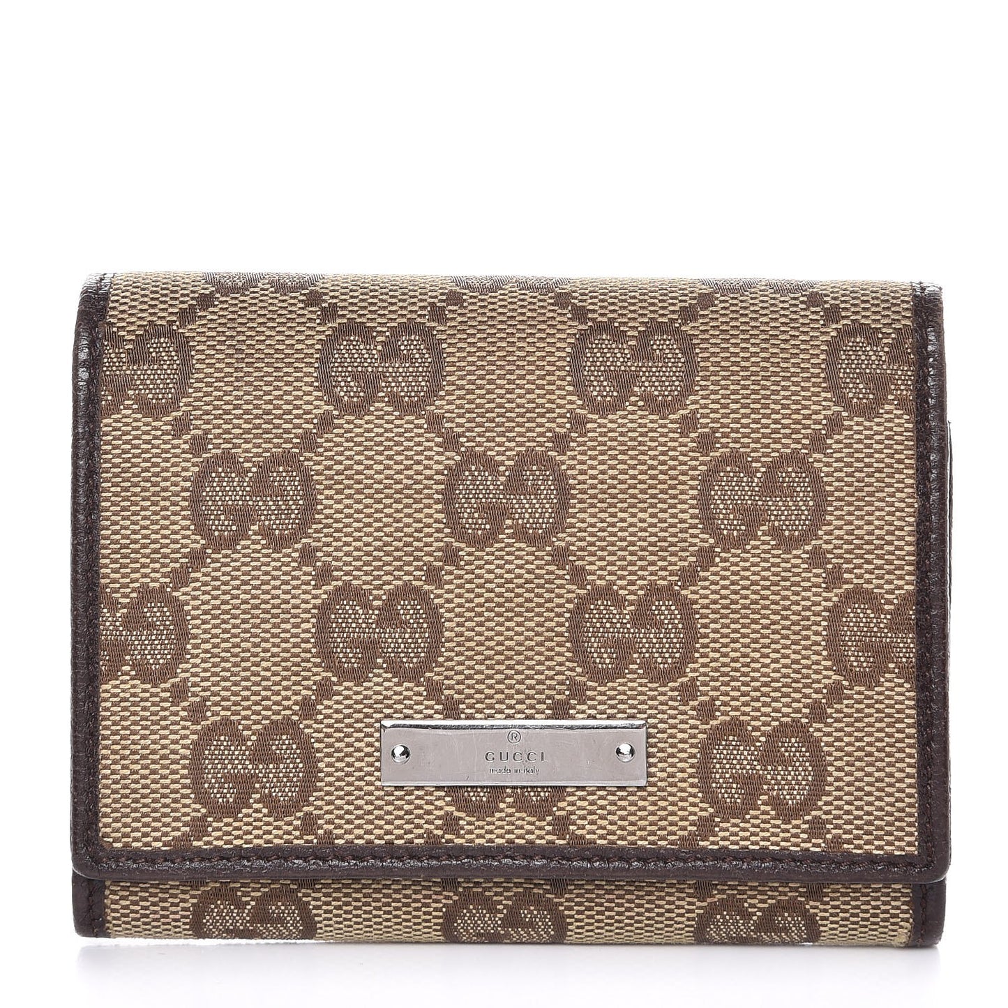 GG Monogram Card CaseFlap Wallet Dark Brown