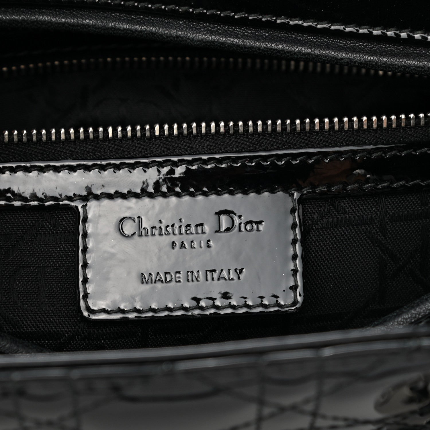 Christian Dior Patent Cannage Large Lady Dior Black 6 of 10