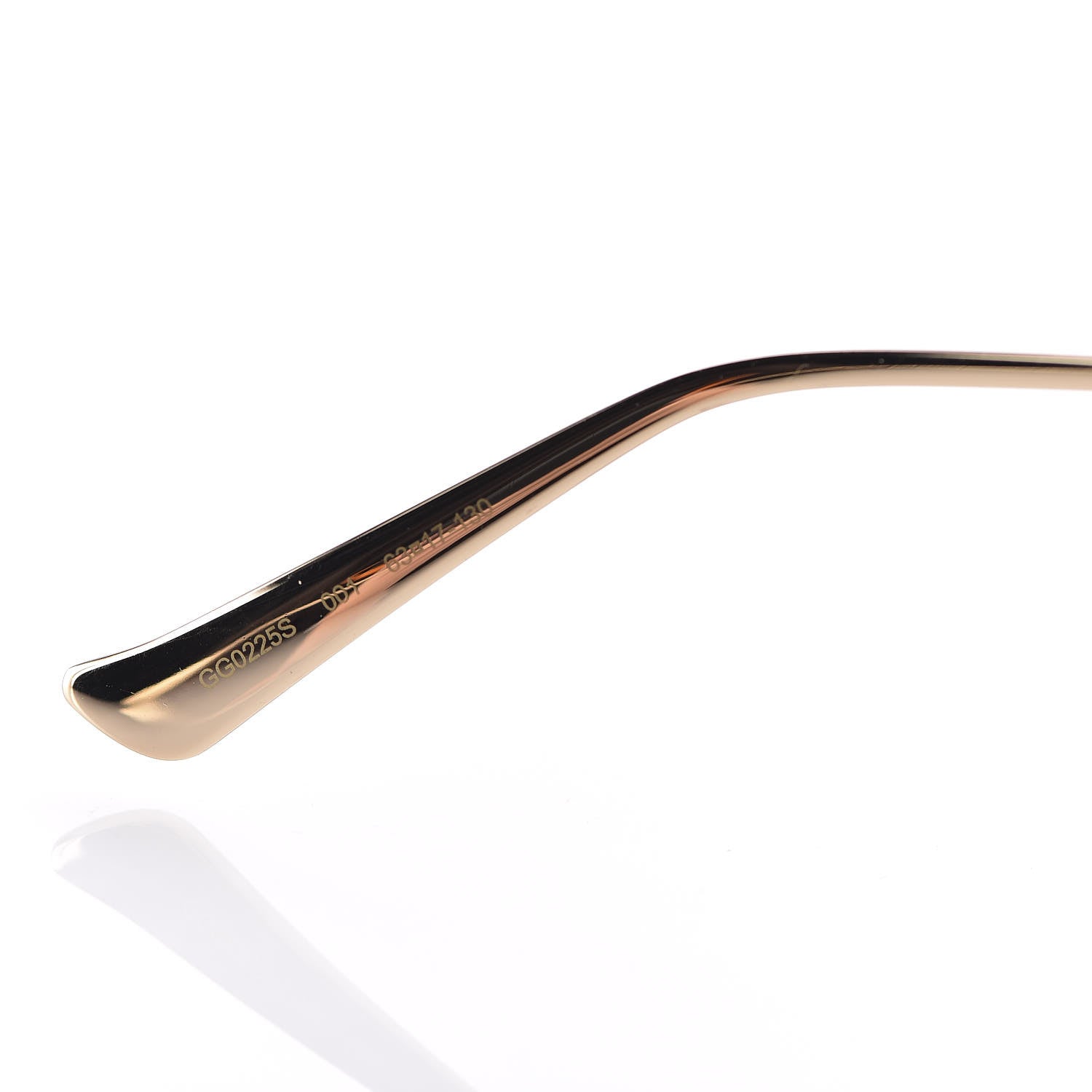Gucci Metal Oversized Round Frame GG0225S Sunglasses Gold 5 of 9