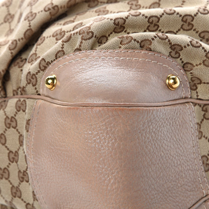 Gucci Monogram Large Jockey Hobo Beige 11 of 13