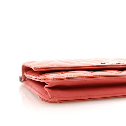 Chanel Patent Quilted Brilliant Wallet On Chain WOC Coral 10 of 12