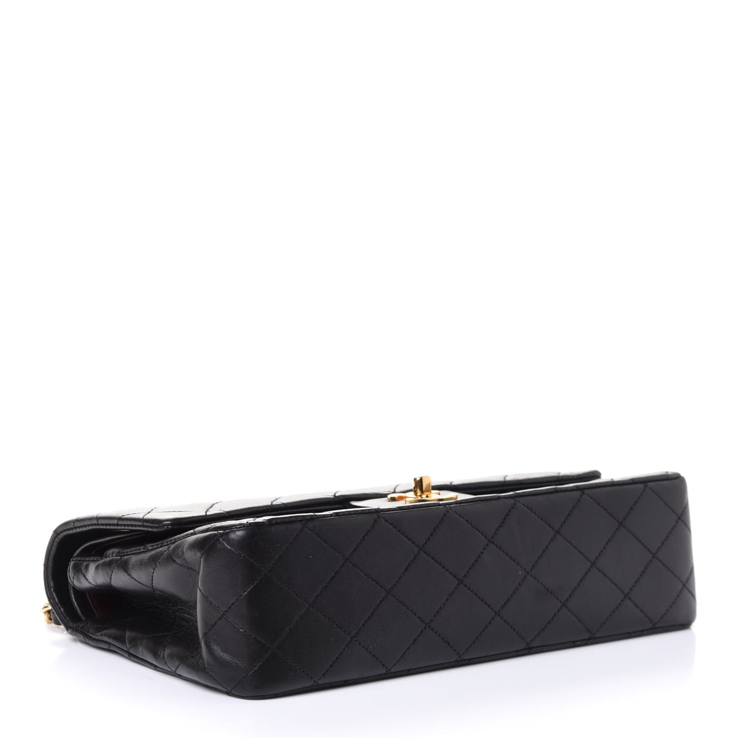 Lambskin Quilted Double Flap Black