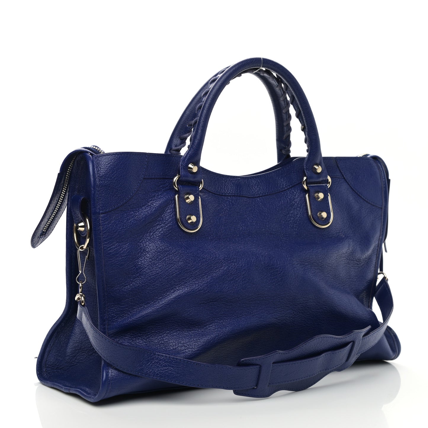 Agneau Gold Hardware Metallic Edge City Bleu Roi