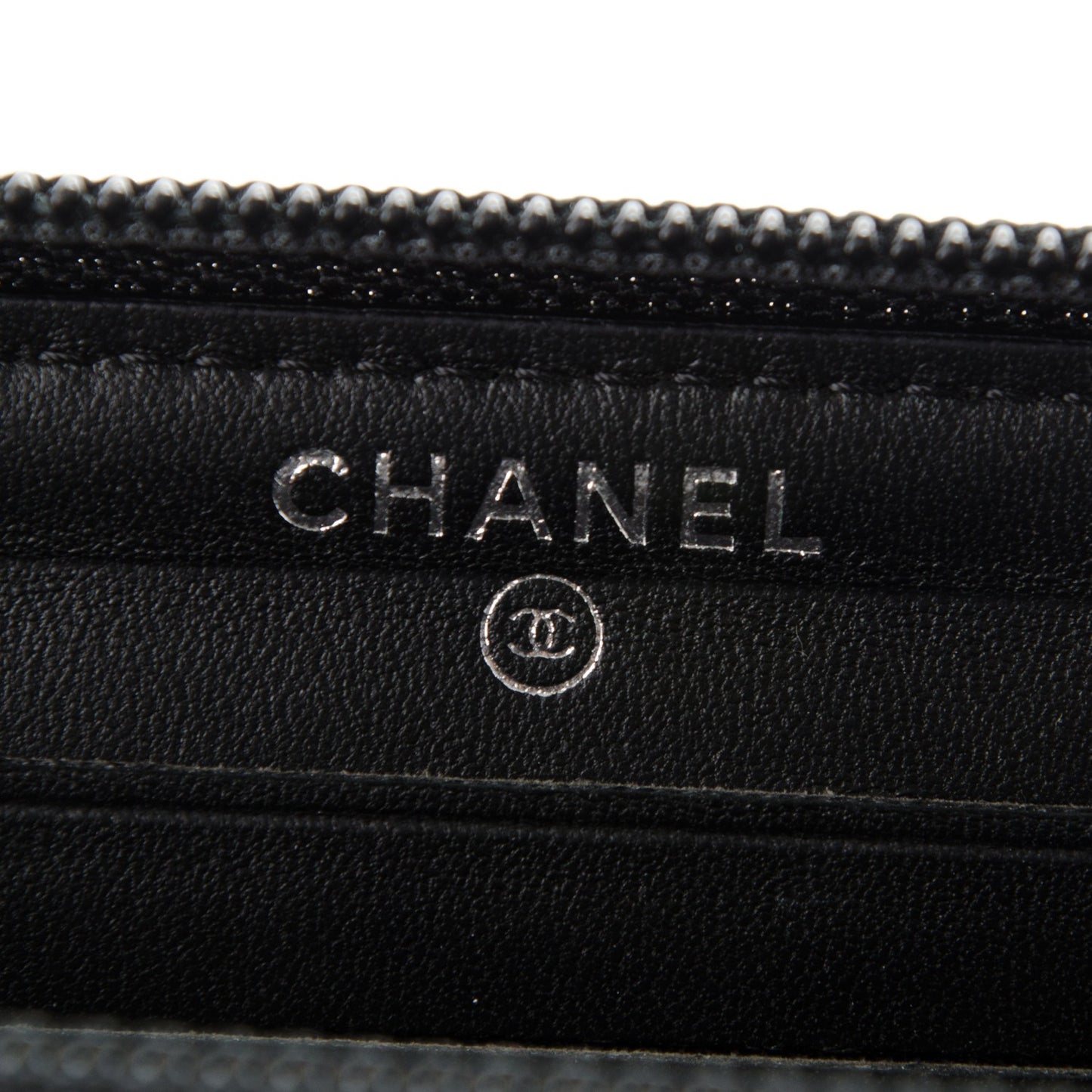 Lambskin Quilted Small Boy Zip Around Wallet Black