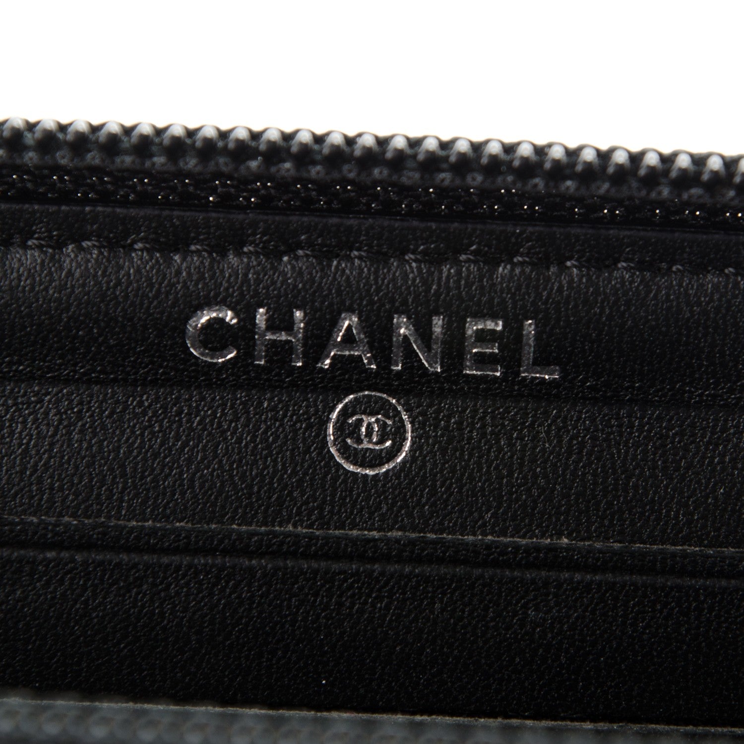 Chanel Lambskin Quilted Small Boy Zip Around Wallet Black 7 of 8