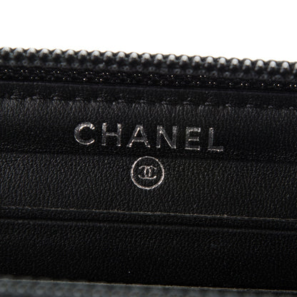 Chanel Lambskin Quilted Small Boy Zip Around Wallet Black 7 of 8