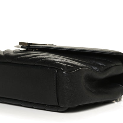 Saint Laurent Sheepskin Matelasse Chevron Monogram Medium College Bag Black 11 of 12
