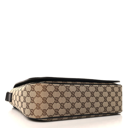 Gucci Monogram Flap Messenger Bag Beige Dark Brown 4 of 10