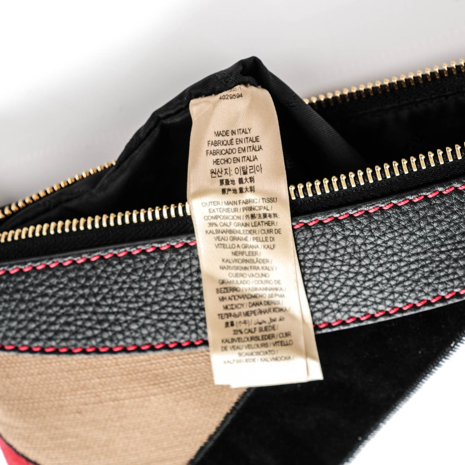Burberry Calfskin Suede Patchwork Peyton Crossbody Clutch Bag Black 9 of 11