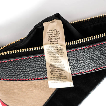 Burberry Calfskin Suede Patchwork Peyton Crossbody Clutch Bag Black 9 of 11