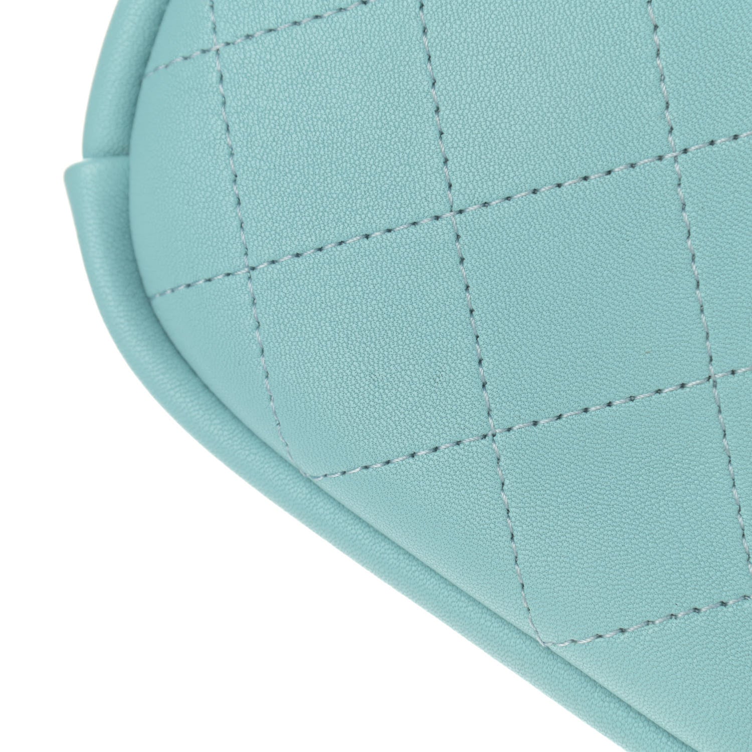 Chanel Goatskin Quilted Small Casual Trip Camera Case Light Blue 12 of 14