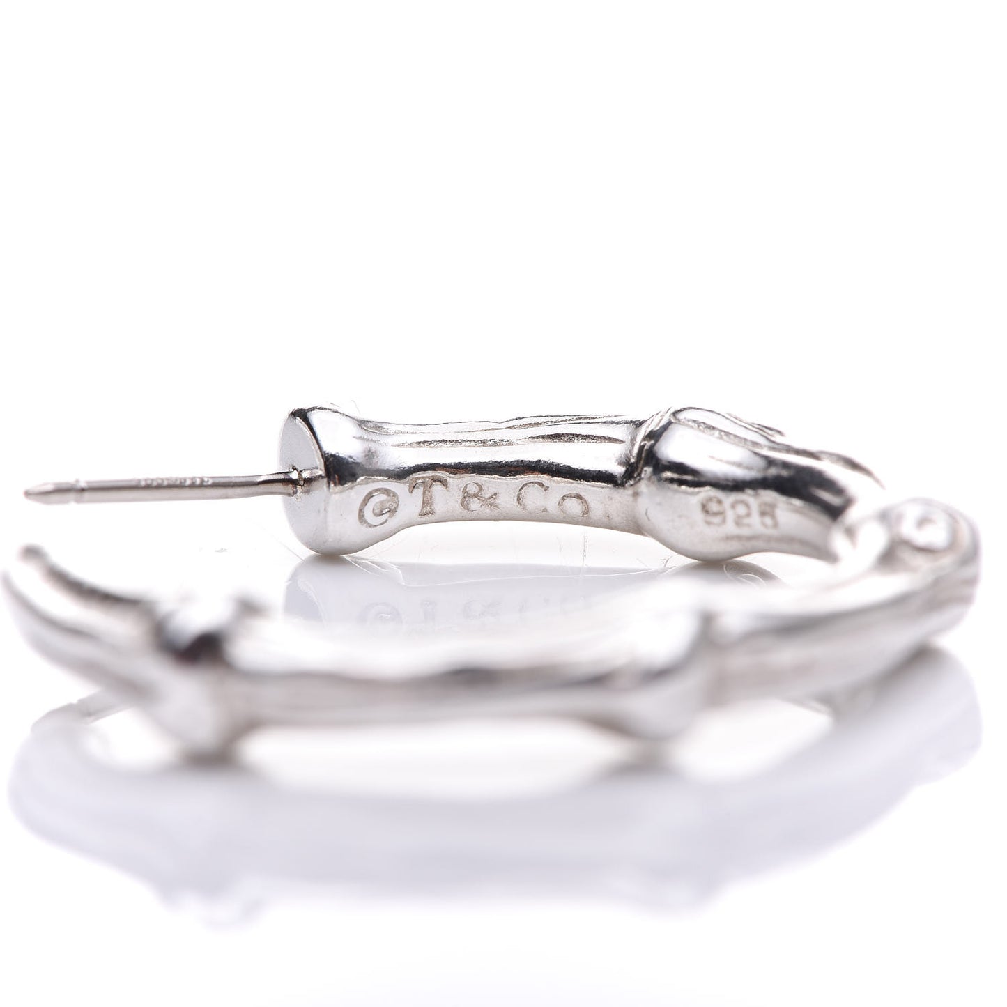 Sterling Silver Bamboo Hoop Earrings