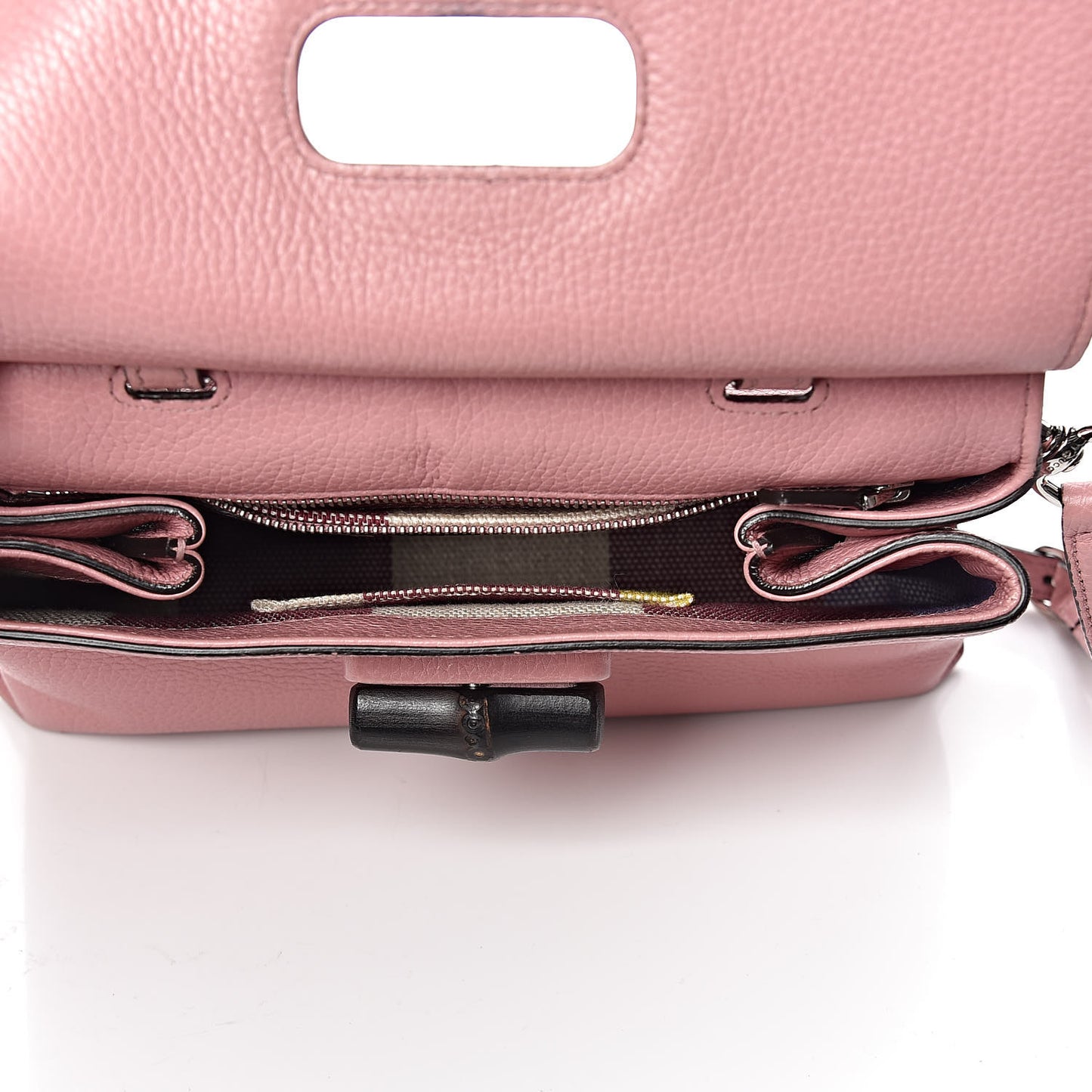 Cellarius Calfskin Small Bamboo Daily Top Handle Bag Carmine Rose