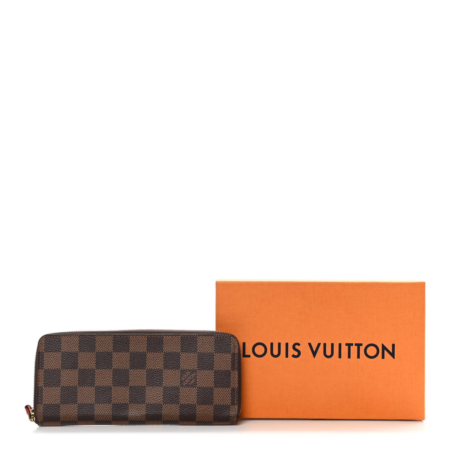 Damier Ebene Clemence Wallet Cherry