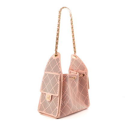 Chanel Perforated Calfskin Small Chanel 25 Handbag Light Pink 3 of 11
