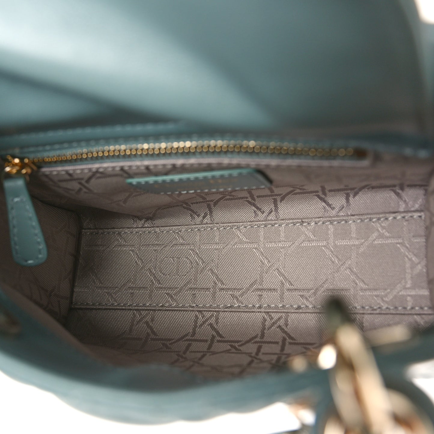 Lambskin Cannage Mini Lady Dior Storm Blue