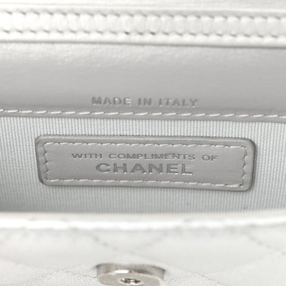 Chanel Metallic Lambskin Crystal Quilted Star Chain Belt Bag Silver 6 of 12