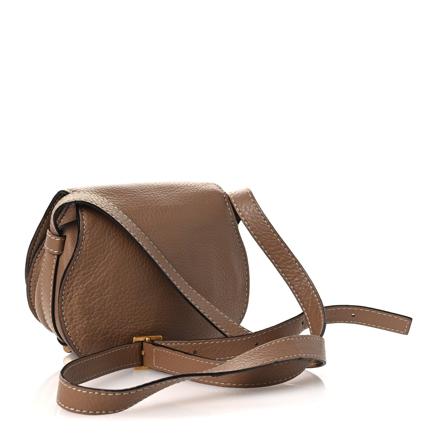 Chloe Calfskin Mini Marcie Round Crossbody Bag Nut 3 of 11