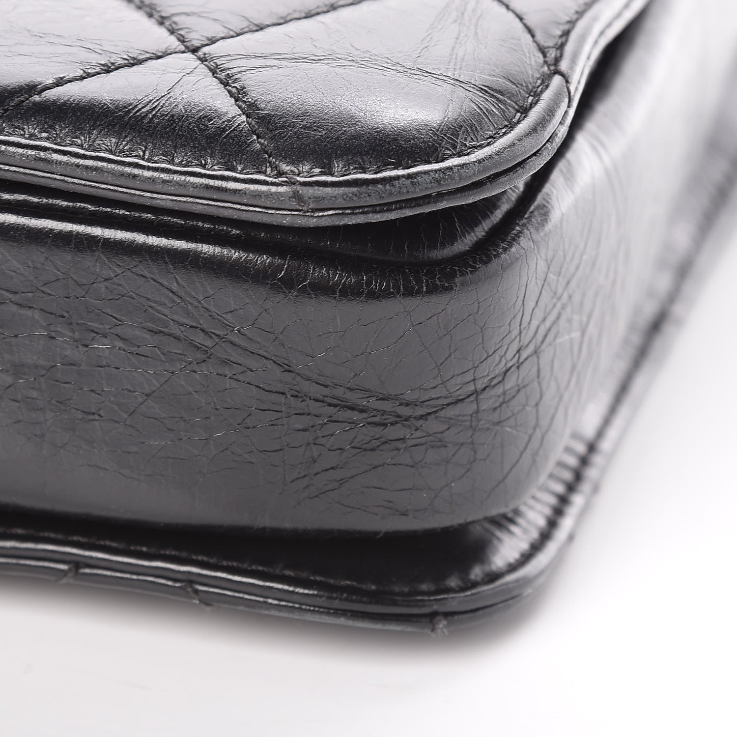 Chanel Glazed Calfskin Quilted Large Perfect Edge Flap Black 9 of 12