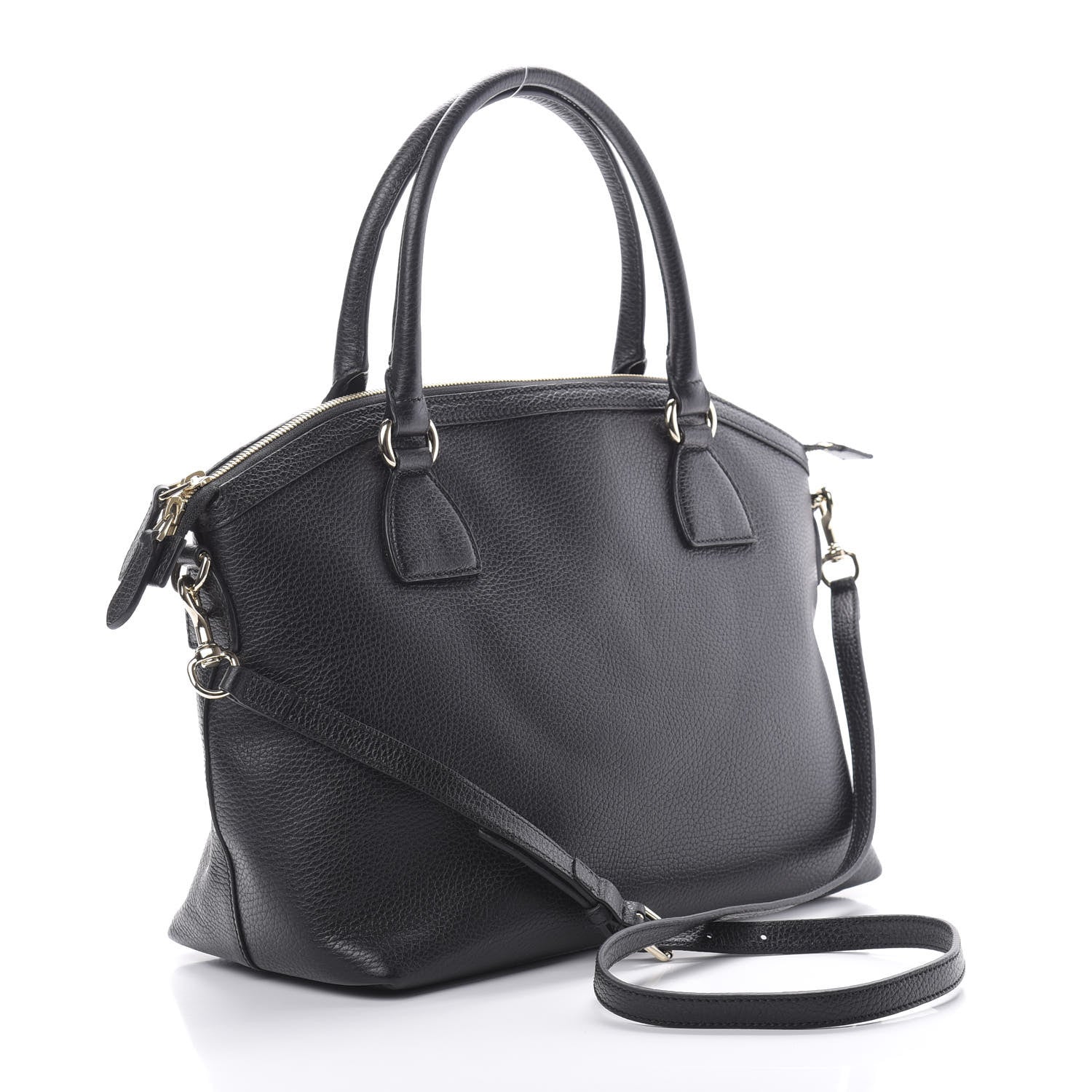 Gucci Dollar Calfskin GG Charm Dome Satchel Black 2 of 11