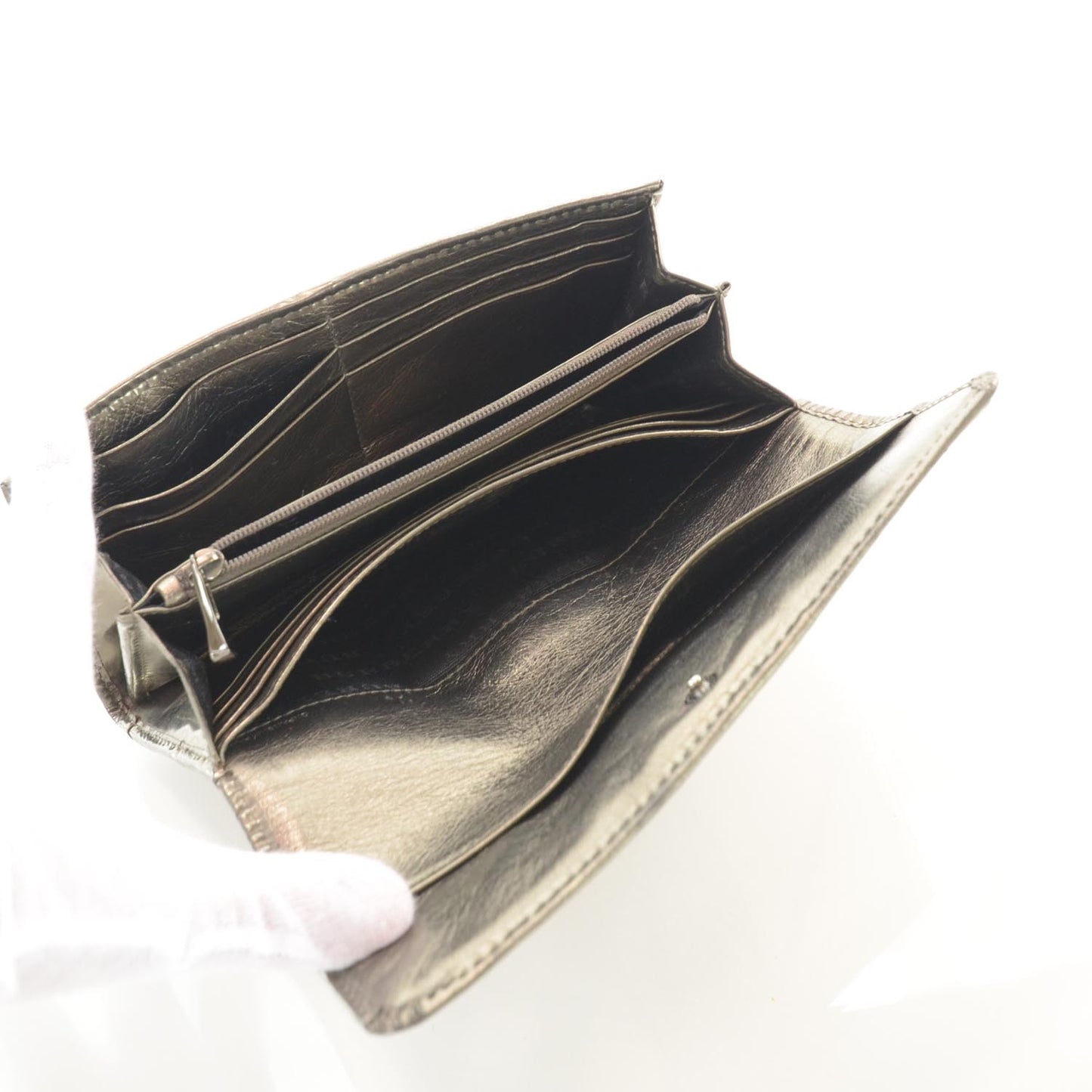 Patent Nova Check Wallet Metallic