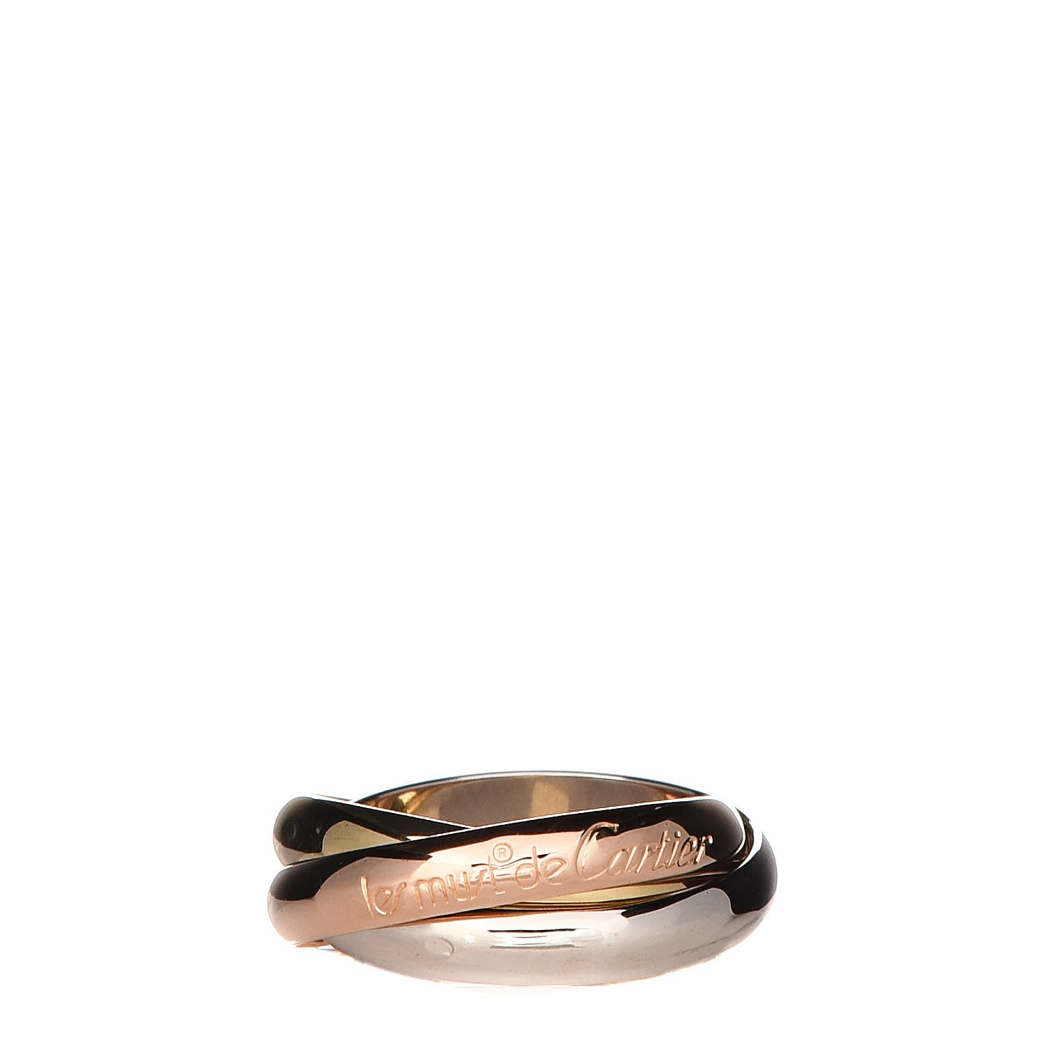 Cartier 18K Pink Yellow White Gold Classic Les Must De Trinity Ring 53 6.25 1 of 7