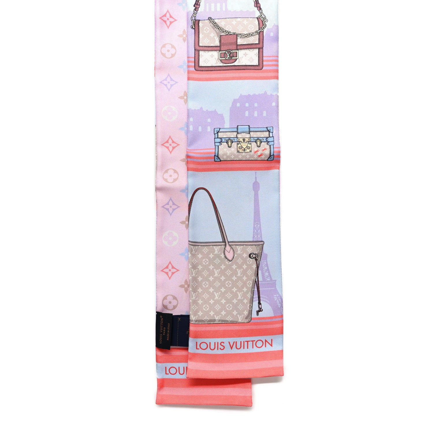 Louis Vuitton Silk Monogram Skyline Bandeau Rose Clair 2 of 3