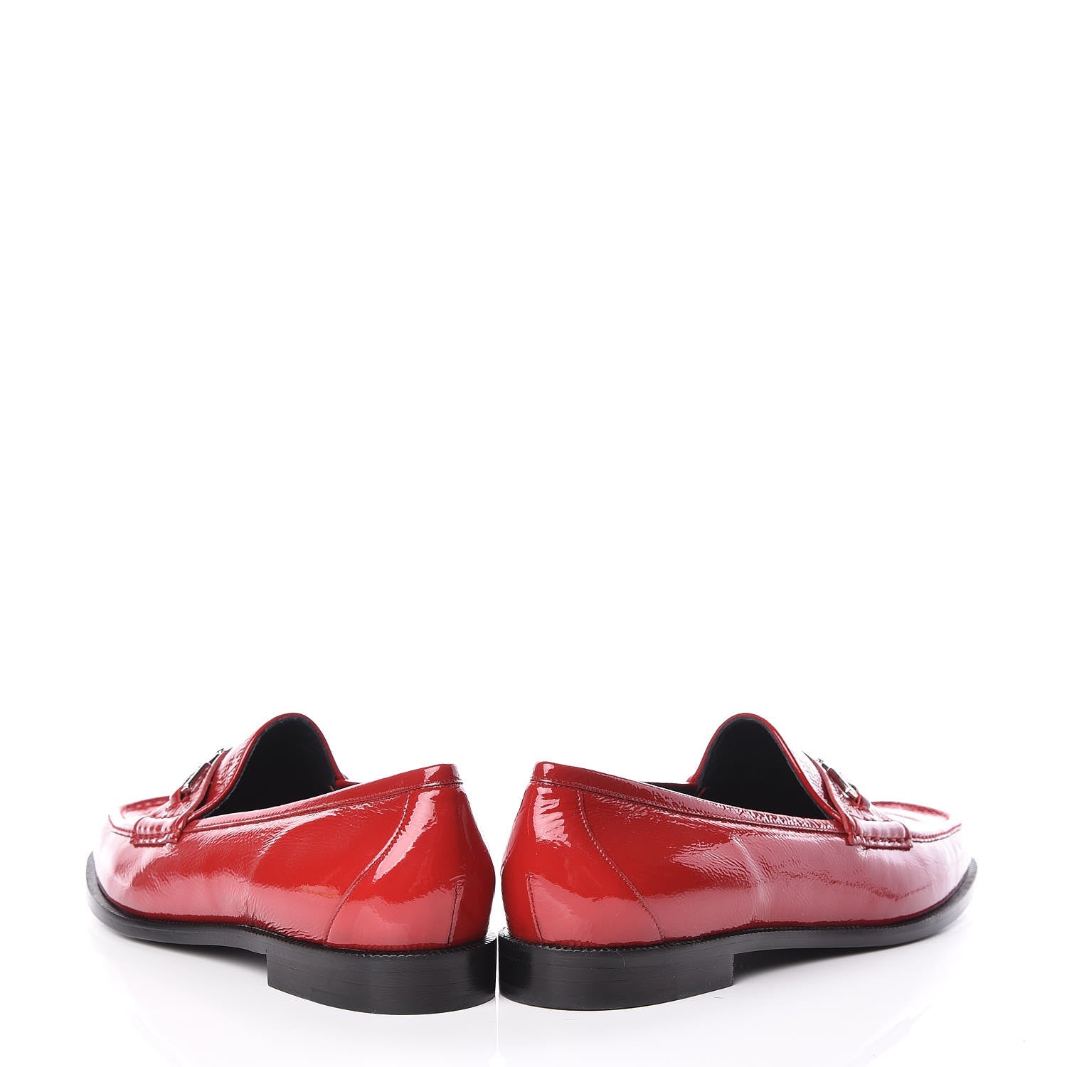 Gucci Naplack Patent Horsebit Womens Banks Loafers 41 Red 6 of 11