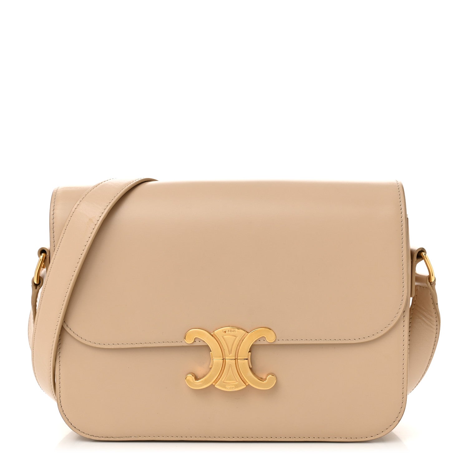 Celine Shiny Calfskin Medium Triomphe Nude 1 of 12