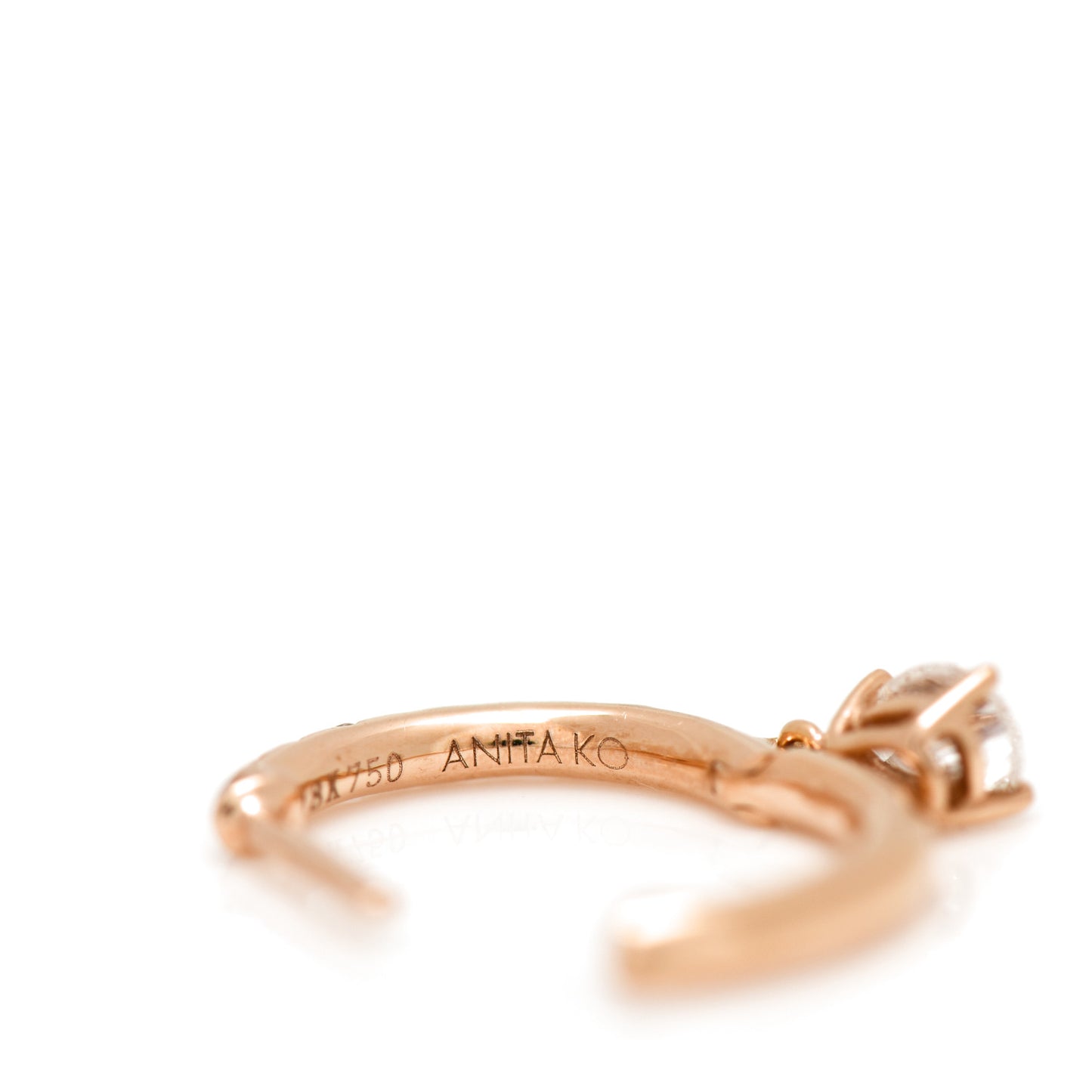 18K Rose Gold Diamond Pear Drop Huggie Earrings