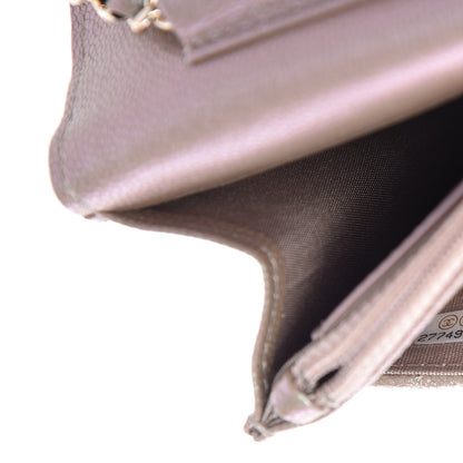 Chanel Iridescent Caviar Quilted Wallet On Chain WOC Beige 10 of 12