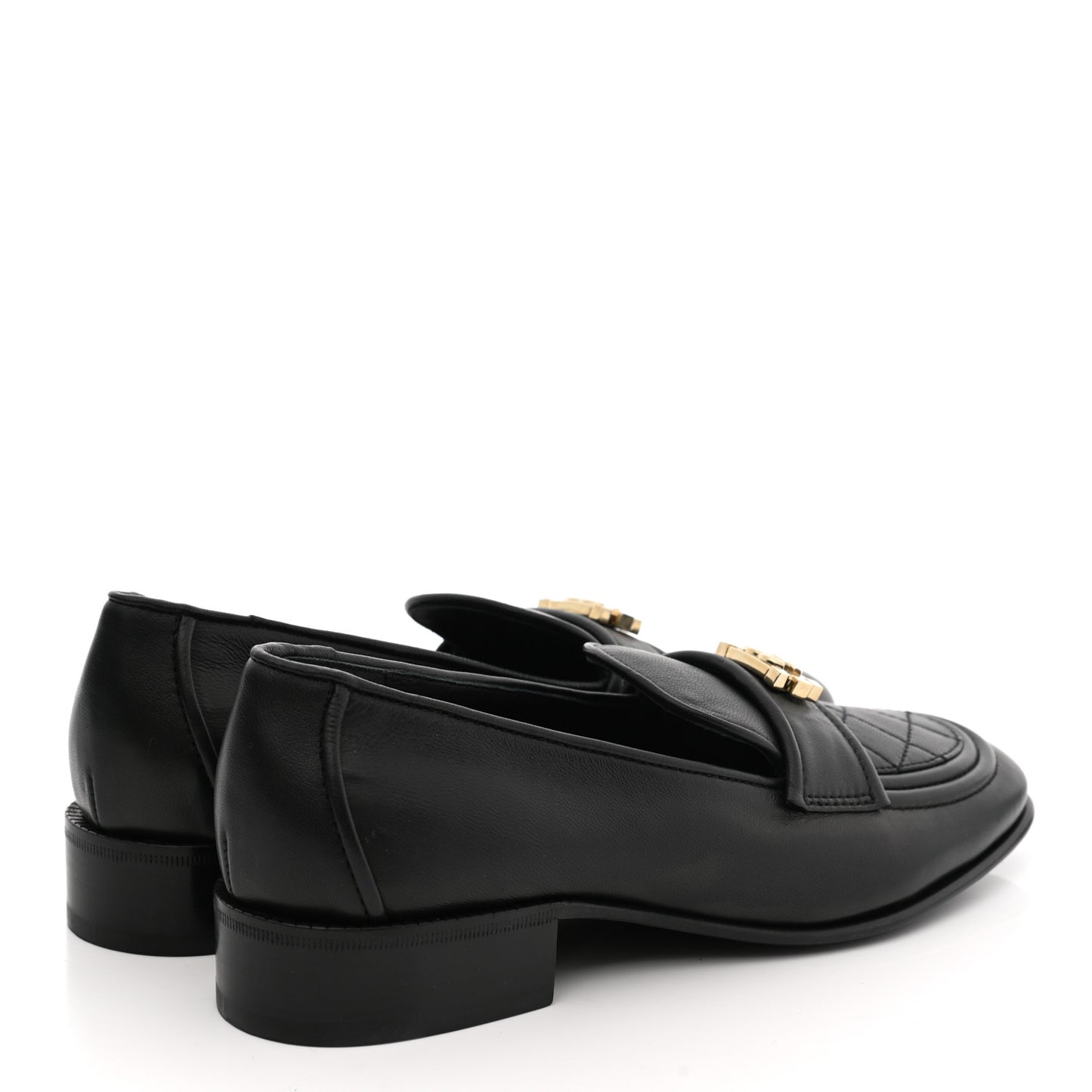 Lambskin Quilted Boy Loafers 36.5 Black